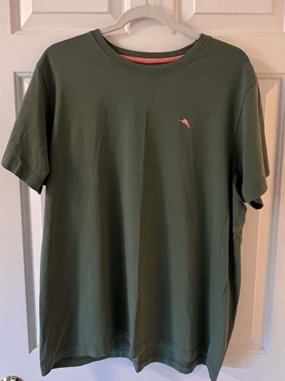 Tommy Bahama Men's Large Green Cotton Spandex Short Sleeve Crew Neck T-Shirt